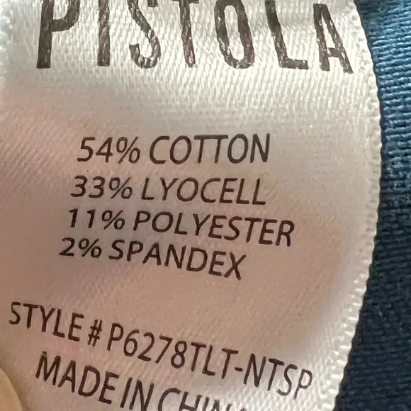 Pistola Skinny Denim Jean Night Sea Teal Blue Silver Hardware NWT Size 26 - Picture 4 of 5